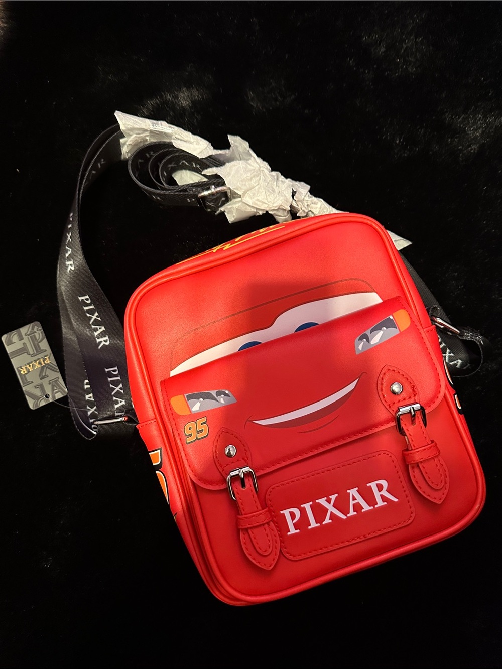 PIXAR Red Lightning Car Crossbody Bag for Men